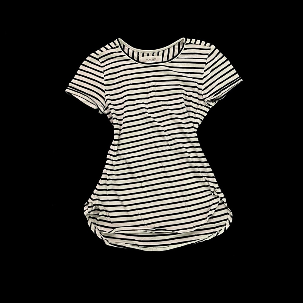 Madewell Black and White Striped Tee